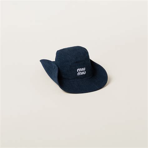 Buy Miu Miu Denim Hat 'Blue/White' 